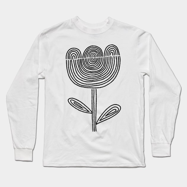 line art flower Long Sleeve T-Shirt by MatthewTaylorWilson